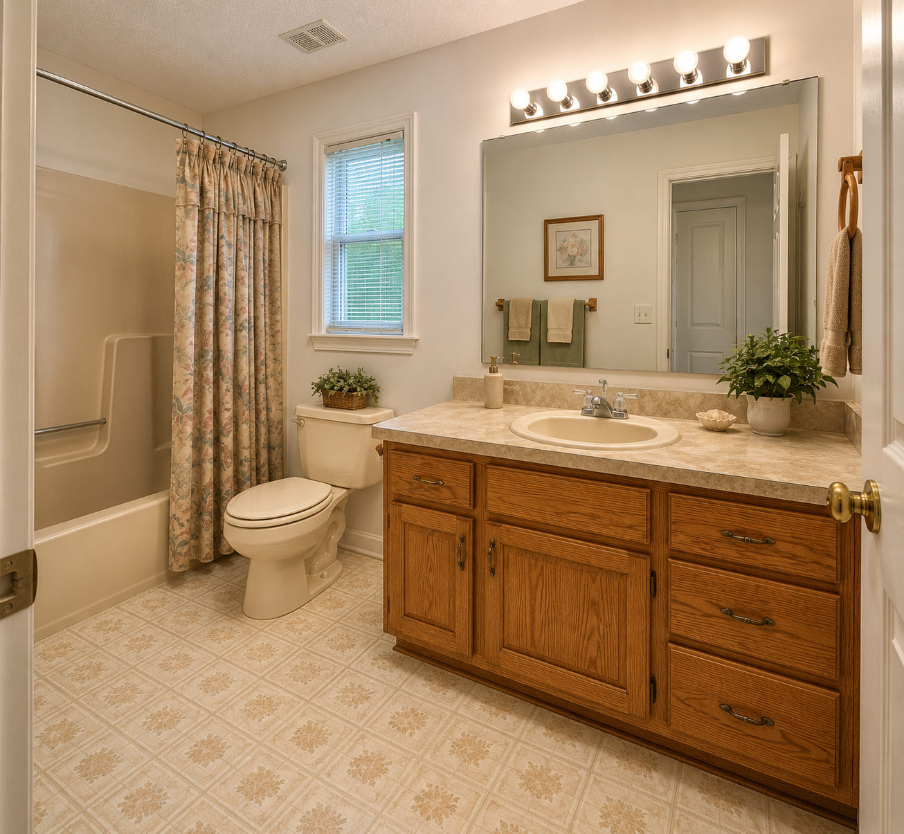 bathroom with dated decor from 1985 in need of a full remodel. bathroom with dated decor from 1985 in need of a full remodel.
